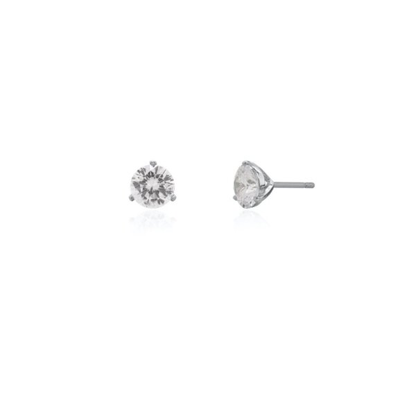 NWT Kris Martini Stud Earrings // Sterling Silver + CZ - Picture 1 of 4